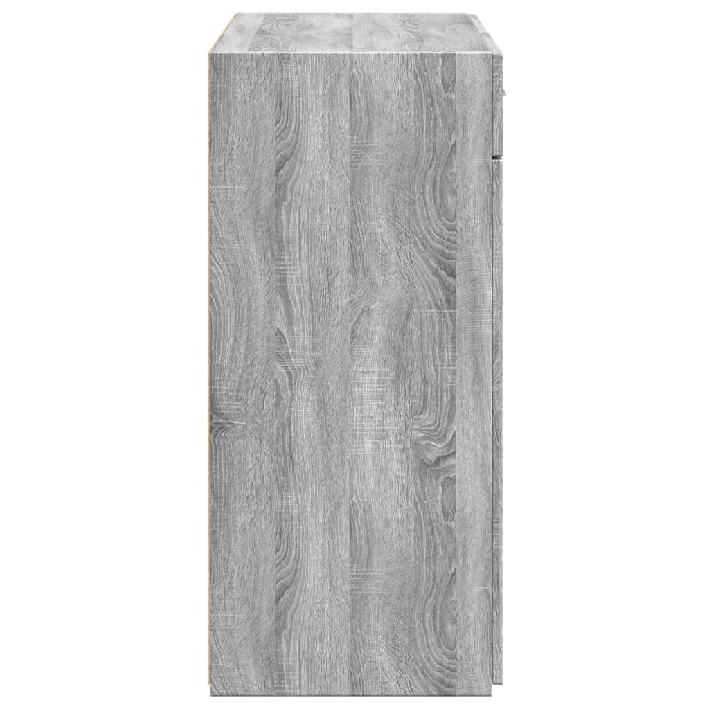 Dressoir 80x42,5x93 cm bewerkt hout grijs sonoma eikenkleurig