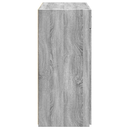 Dressoir 80x42,5x93 cm bewerkt hout grijs sonoma eikenkleurig