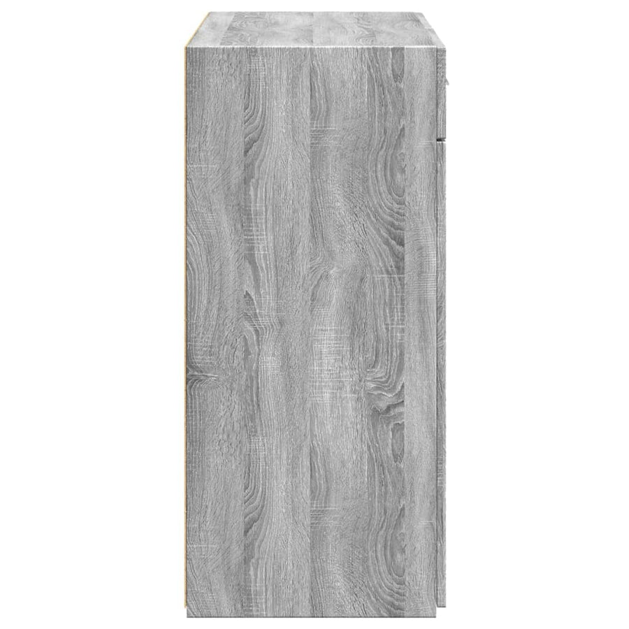 Dressoir 80x42,5x93 cm bewerkt hout grijs sonoma eikenkleurig