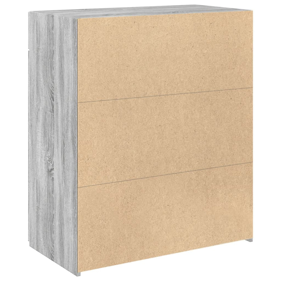 Dressoir 80x42,5x93 cm bewerkt hout grijs sonoma eikenkleurig