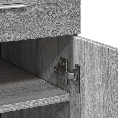 Dressoir 80x42,5x93 cm bewerkt hout grijs sonoma eikenkleurig