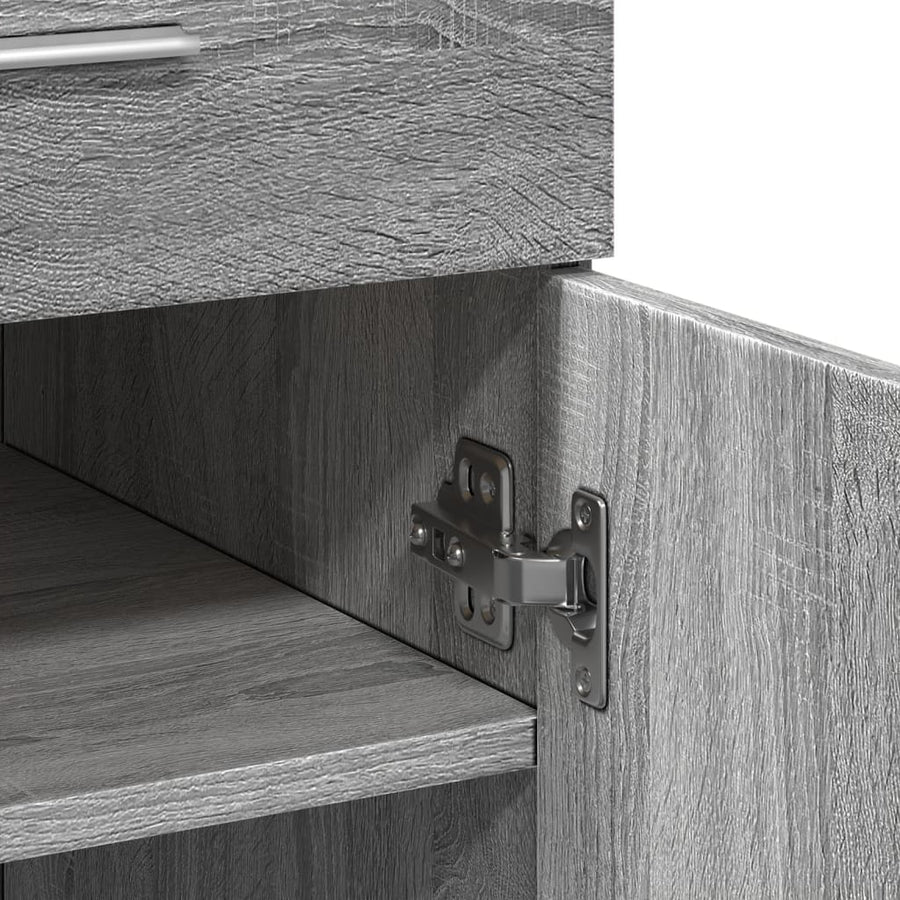 Dressoir 80x42,5x93 cm bewerkt hout grijs sonoma eikenkleurig