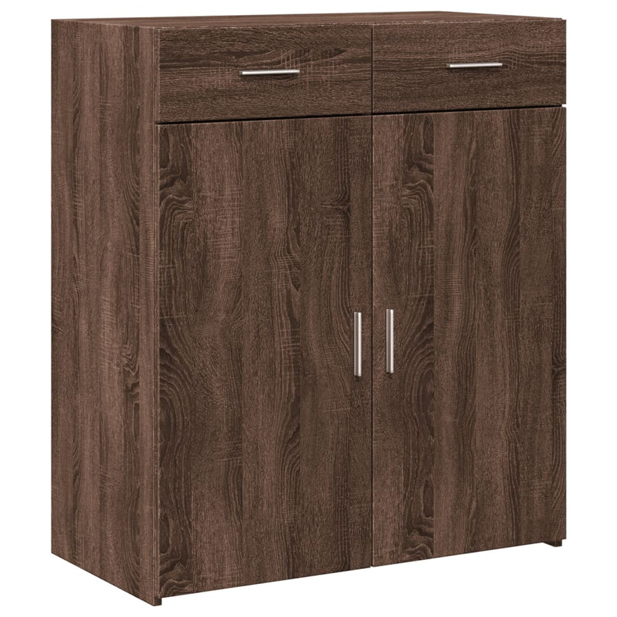 Dressoir 80x42,5x93 cm bewerkt hout bruin eikenkleur