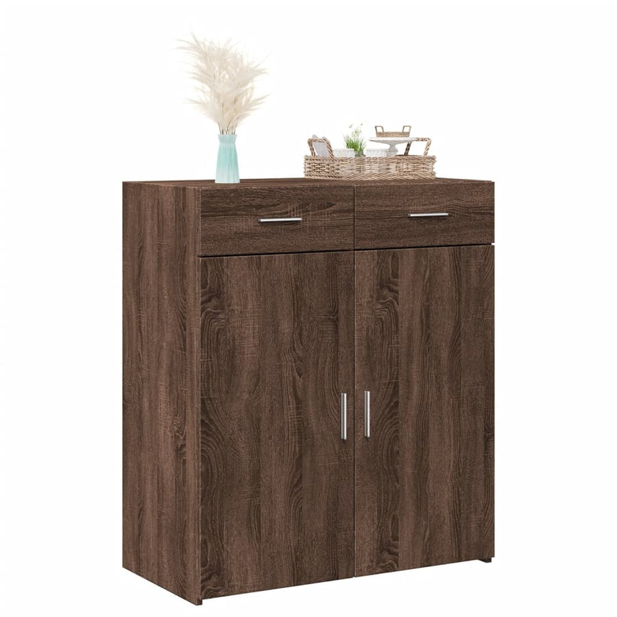 Dressoir 80x42,5x93 cm bewerkt hout bruin eikenkleur