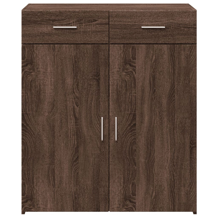 Dressoir 80x42,5x93 cm bewerkt hout bruin eikenkleur