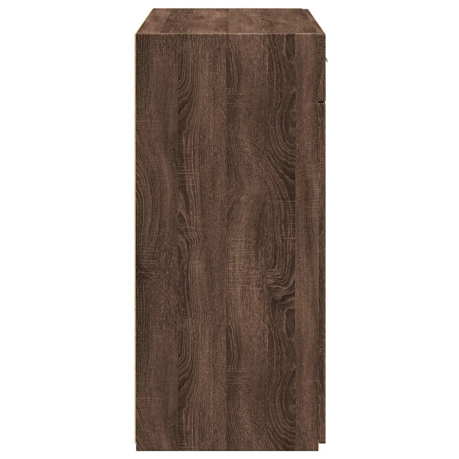 Dressoir 80x42,5x93 cm bewerkt hout bruin eikenkleur