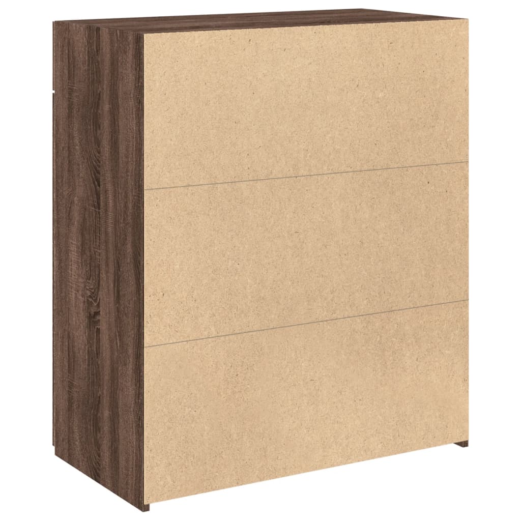 Dressoir 80x42,5x93 cm bewerkt hout bruin eikenkleur