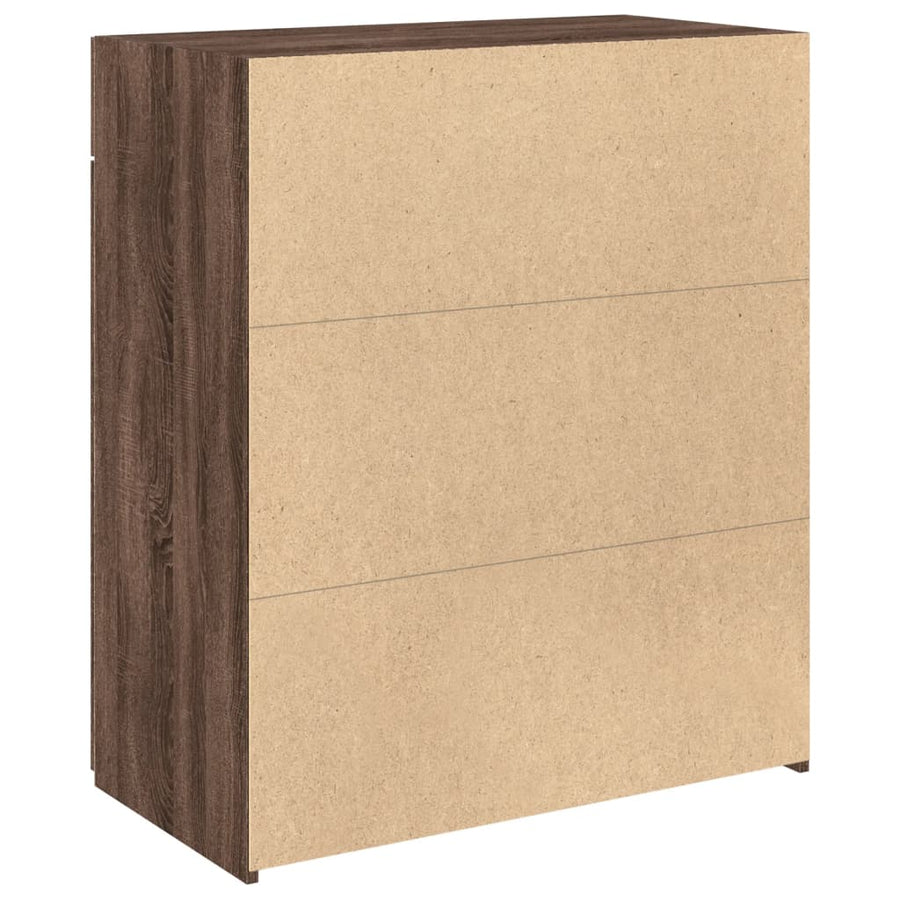 Dressoir 80x42,5x93 cm bewerkt hout bruin eikenkleur