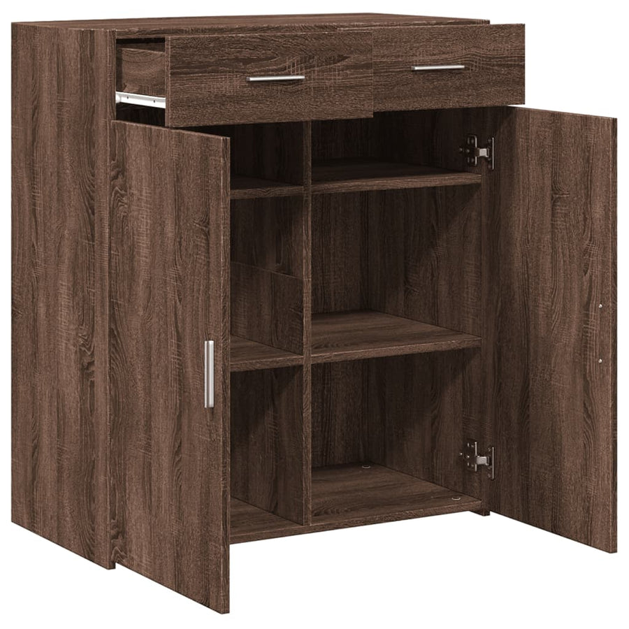 Dressoir 80x42,5x93 cm bewerkt hout bruin eikenkleur