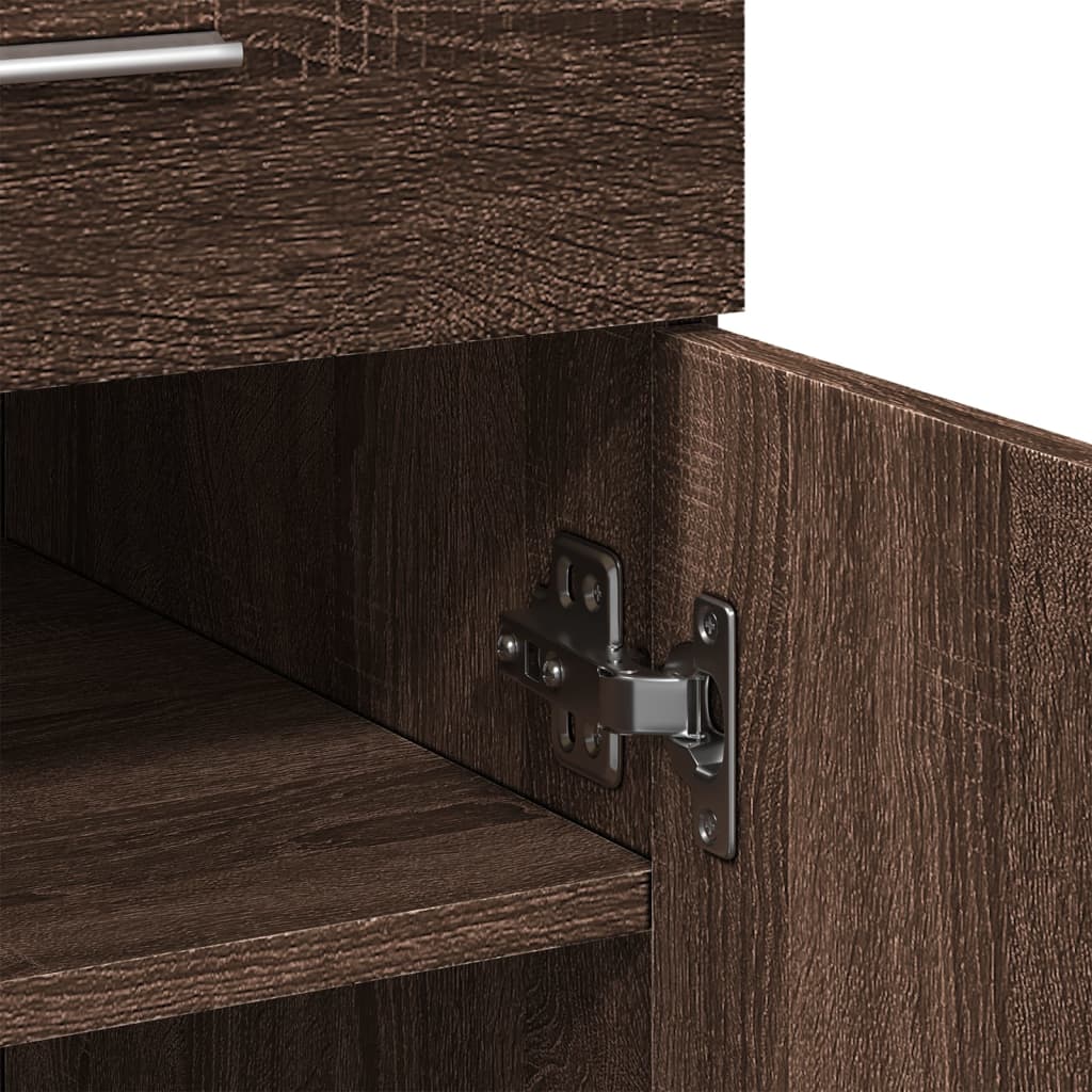 Dressoir 80x42,5x93 cm bewerkt hout bruin eikenkleur