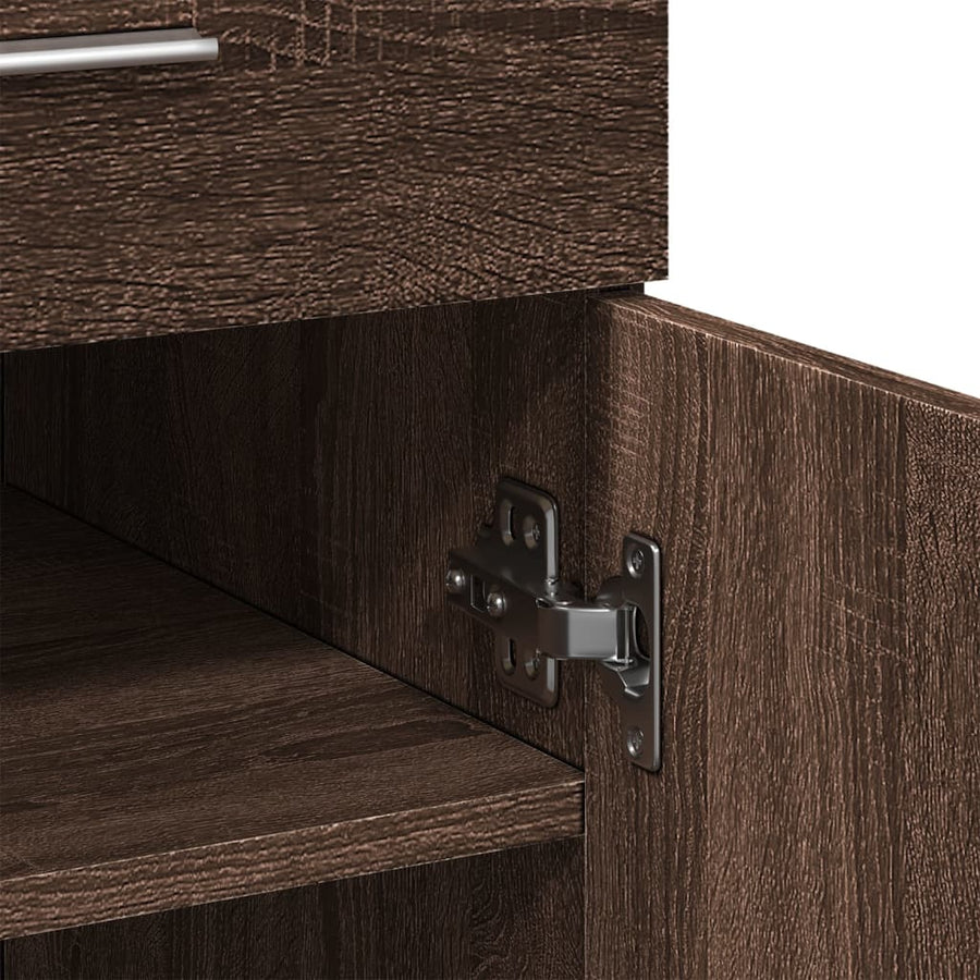 Dressoir 80x42,5x93 cm bewerkt hout bruin eikenkleur