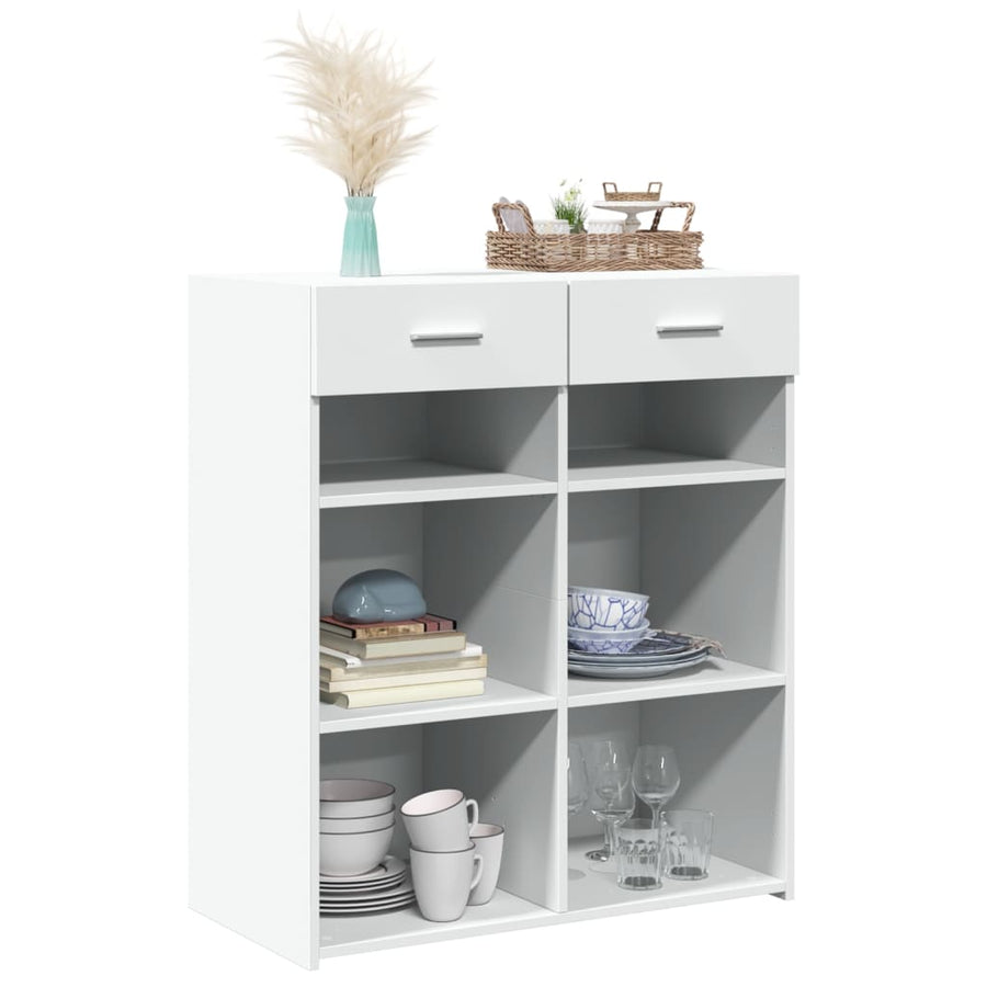 Dressoir 80x42,5x93 cm bewerkt hout wit