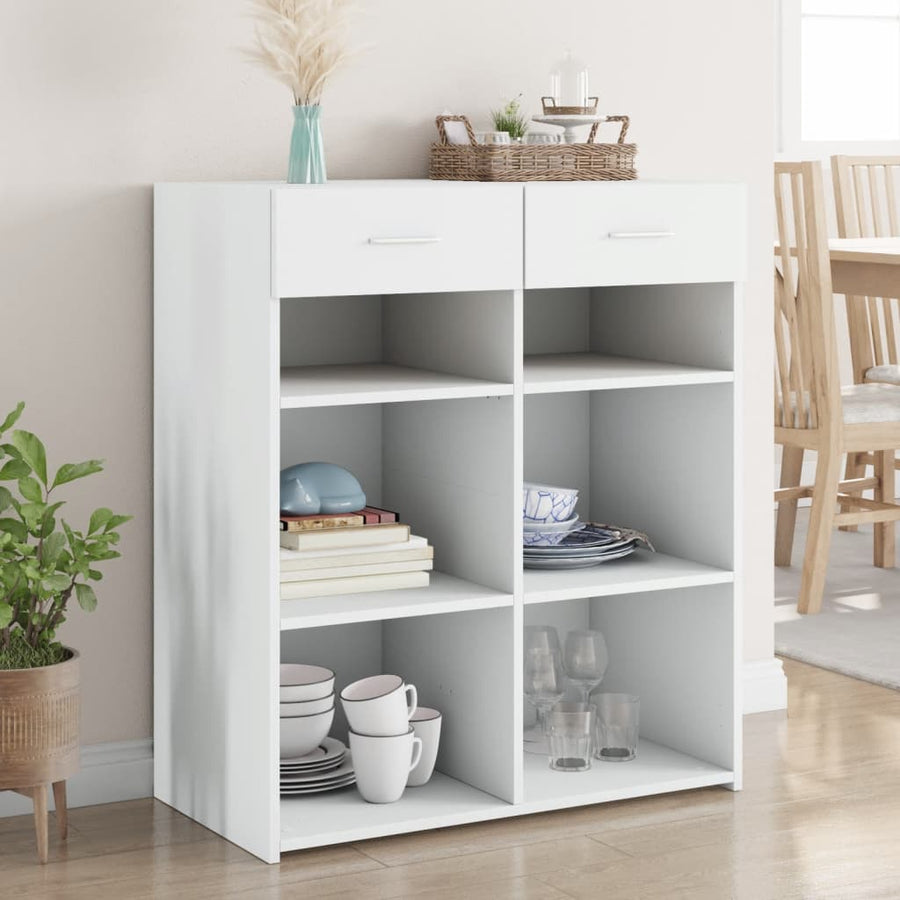 Dressoir 80x42,5x93 cm bewerkt hout wit