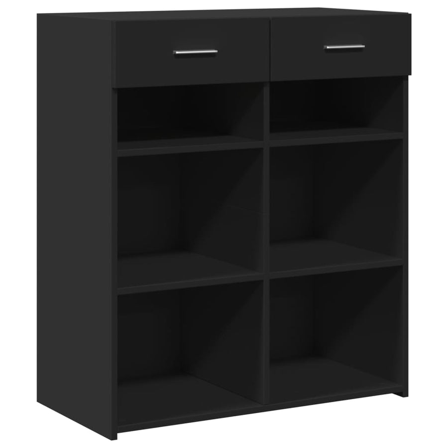 Dressoir 80x42,5x93 cm bewerkt hout zwart