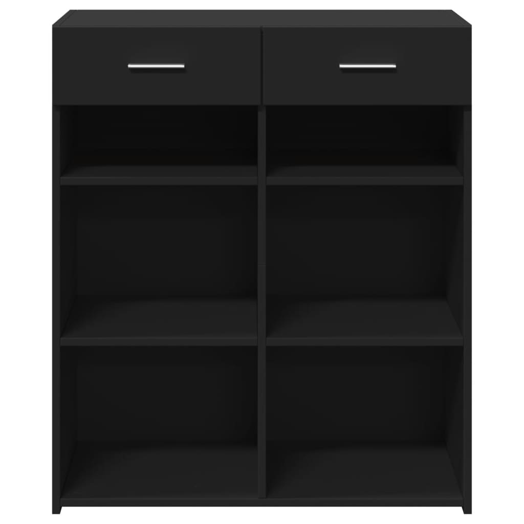 Dressoir 80x42,5x93 cm bewerkt hout zwart