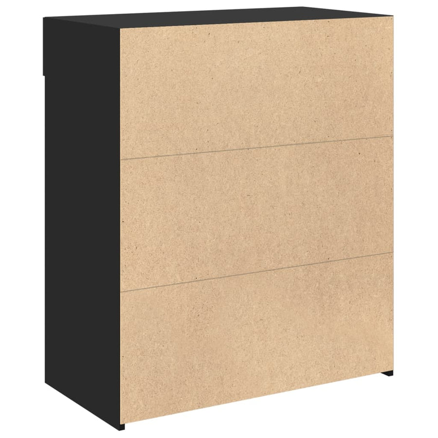 Dressoir 80x42,5x93 cm bewerkt hout zwart