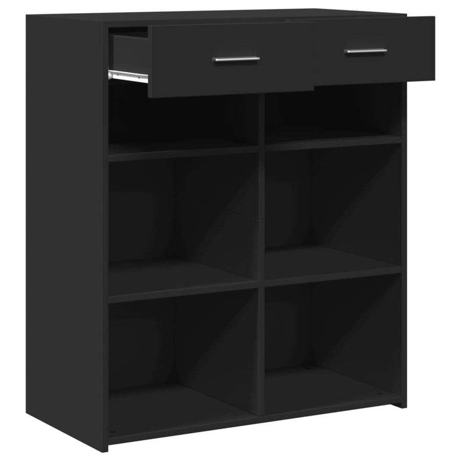 Dressoir 80x42,5x93 cm bewerkt hout zwart