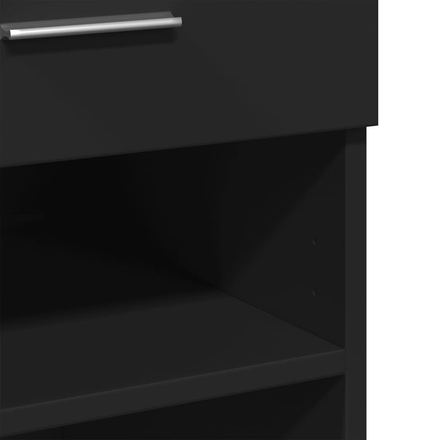 Dressoir 80x42,5x93 cm bewerkt hout zwart