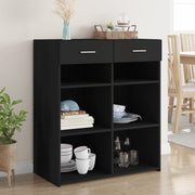 Dressoir 80x42,5x93 cm bewerkt hout zwart muurbevestiging