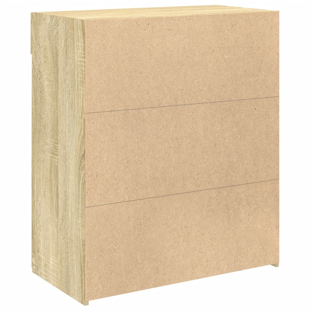 Dressoir 80x42,5x93 cm bewerkt hout sonoma eikenkleurig