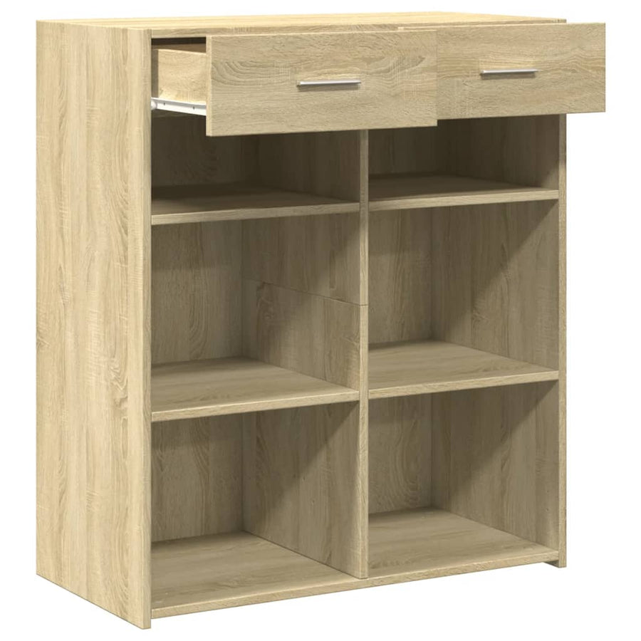 Dressoir 80x42,5x93 cm bewerkt hout sonoma eikenkleurig