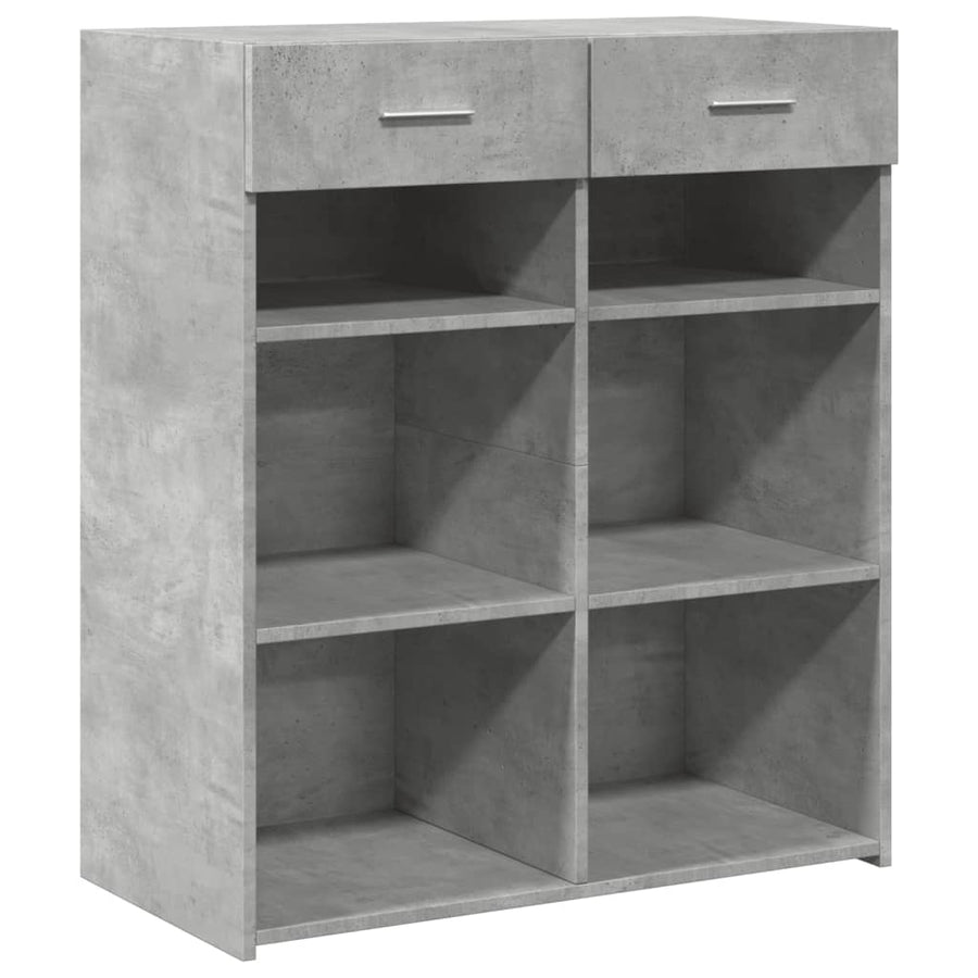 Dressoir 80x42,5x93 cm bewerkt hout betongrijs