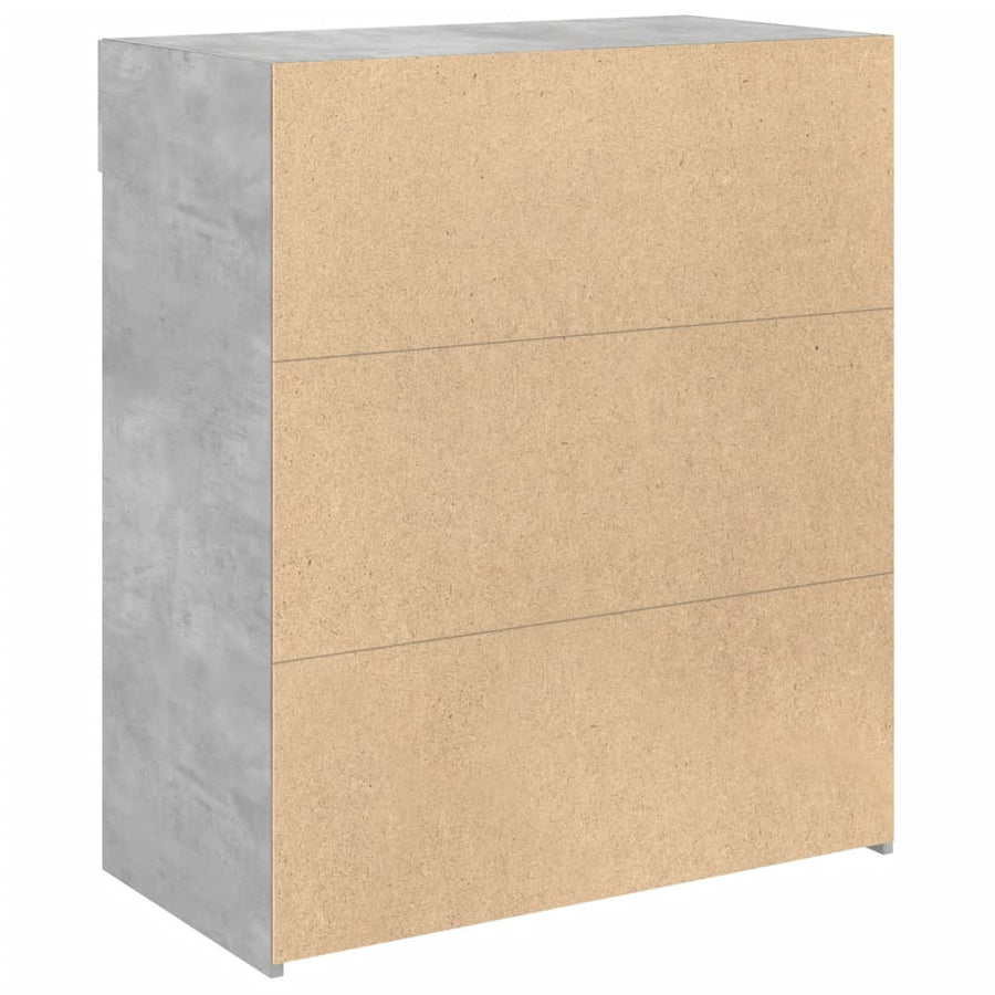 Dressoir 80x42,5x93 cm bewerkt hout betongrijs