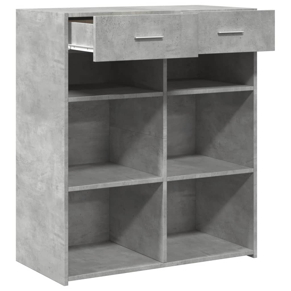 Dressoir 80x42,5x93 cm bewerkt hout betongrijs