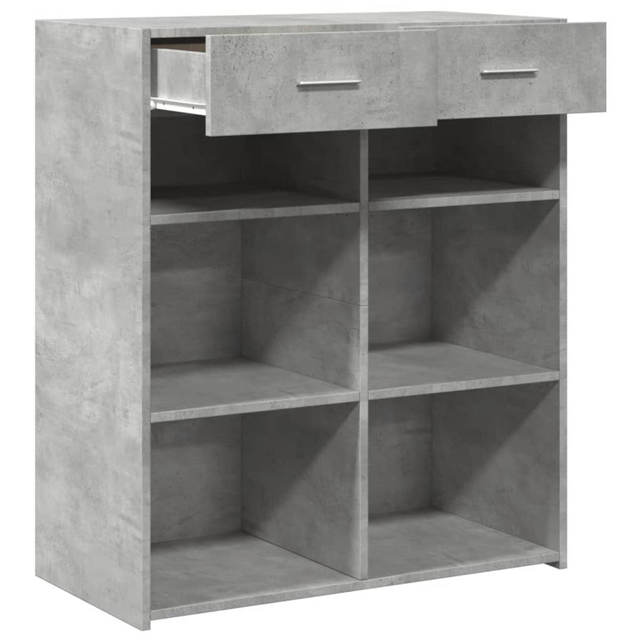 Dressoir 80x42,5x93 cm bewerkt hout betongrijs