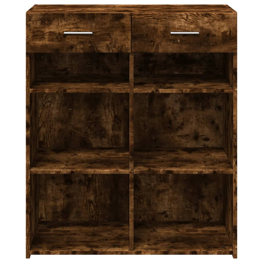 Dressoir 80x42,5x93 cm bewerkt hout gerookt eikenkleurig