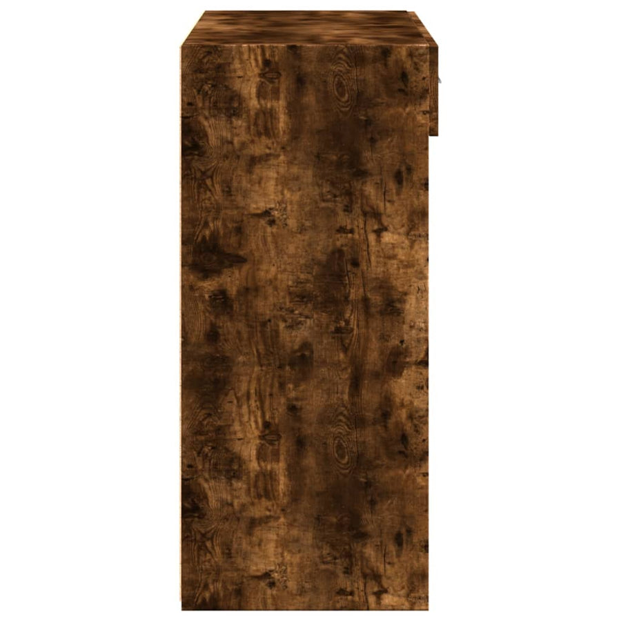 Dressoir 80x42,5x93 cm bewerkt hout gerookt eikenkleurig