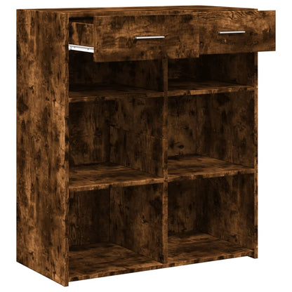 Dressoir 80x42,5x93 cm bewerkt hout gerookt eikenkleurig