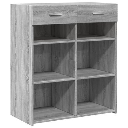 Dressoir 80x42,5x93 cm bewerkt hout grijs sonoma eikenkleurig