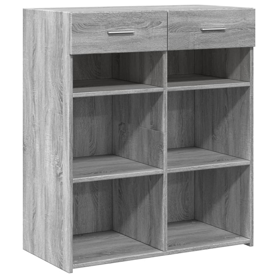 Dressoir 80x42,5x93 cm bewerkt hout grijs sonoma eikenkleurig