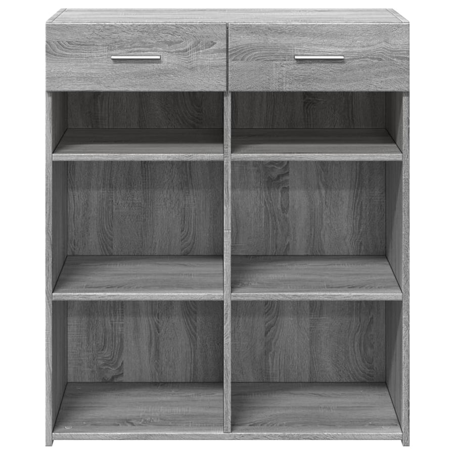 Dressoir 80x42,5x93 cm bewerkt hout grijs sonoma eikenkleurig
