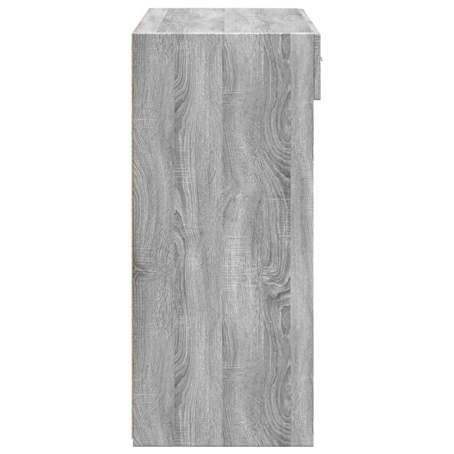 Dressoir 80x42,5x93 cm bewerkt hout grijs sonoma eikenkleurig