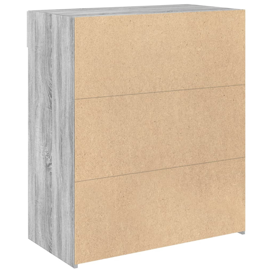 Dressoir 80x42,5x93 cm bewerkt hout grijs sonoma eikenkleurig