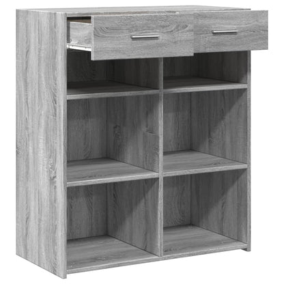 Dressoir 80x42,5x93 cm bewerkt hout grijs sonoma eikenkleurig