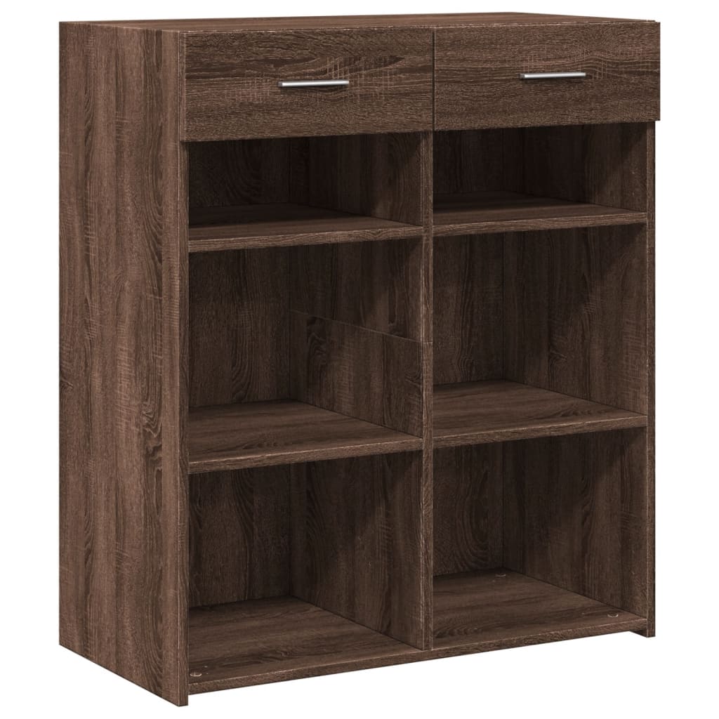Dressoir 80x42,5x93 cm bewerkt hout bruin eikenkleur