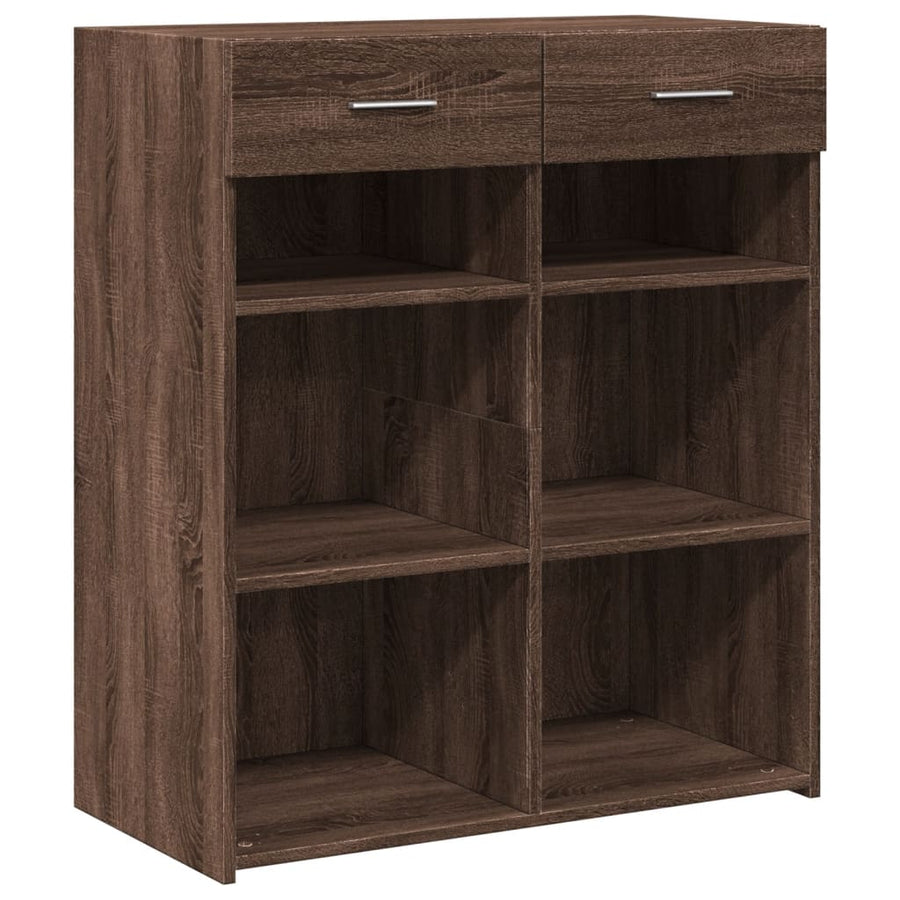 Dressoir 80x42,5x93 cm bewerkt hout bruin eikenkleur