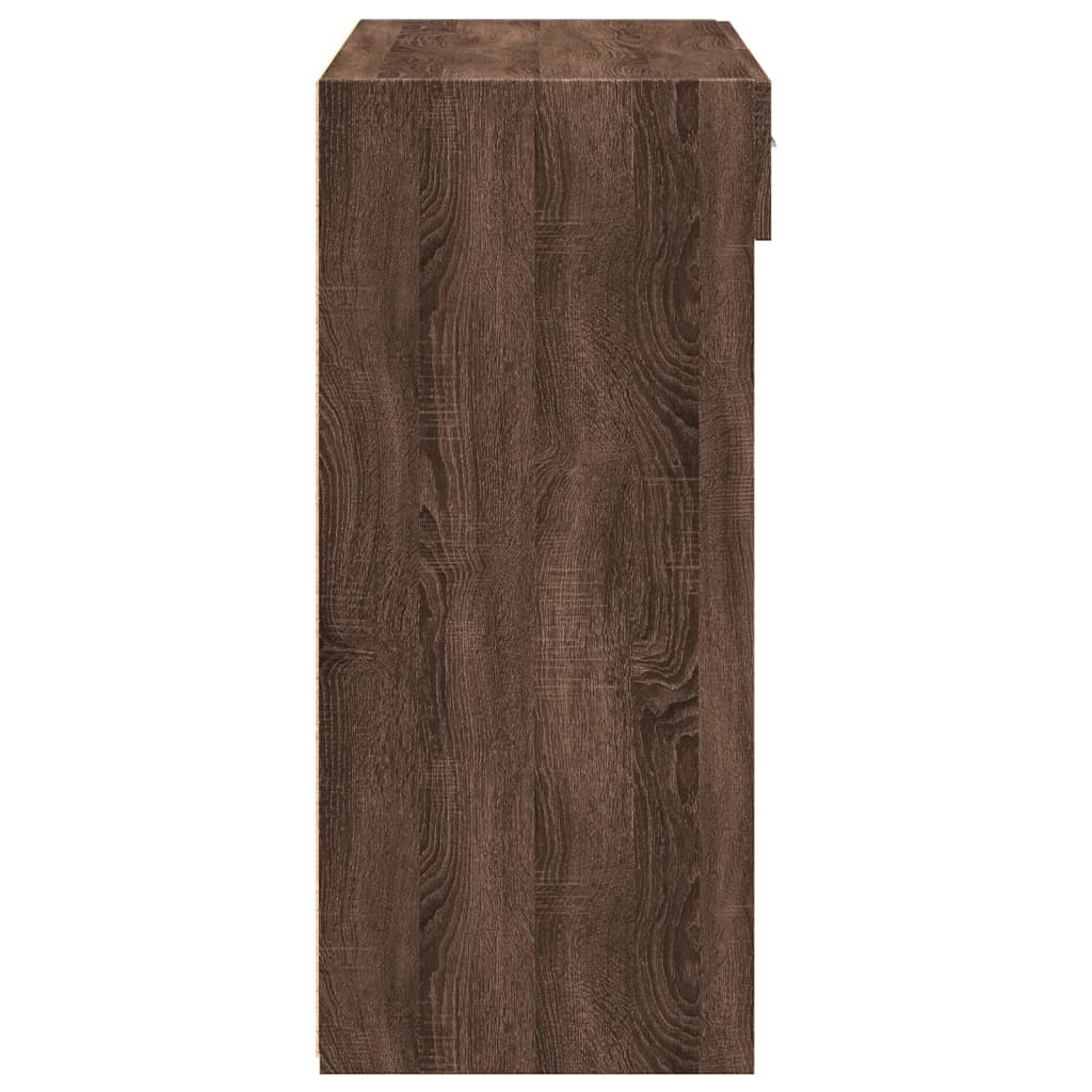 Dressoir 80x42,5x93 cm bewerkt hout bruin eikenkleur