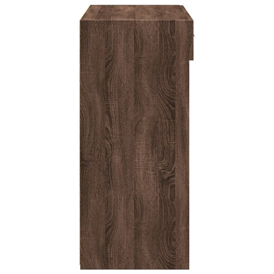 Dressoir 80x42,5x93 cm bewerkt hout bruin eikenkleur