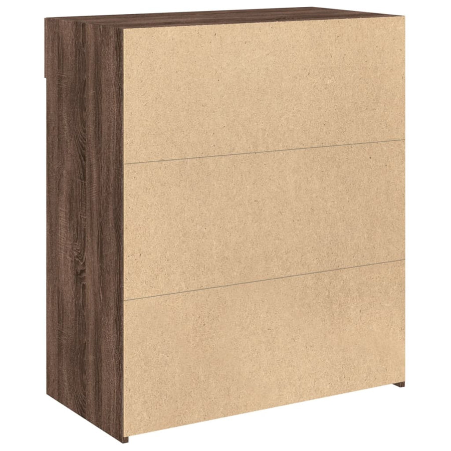 Dressoir 80x42,5x93 cm bewerkt hout bruin eikenkleur