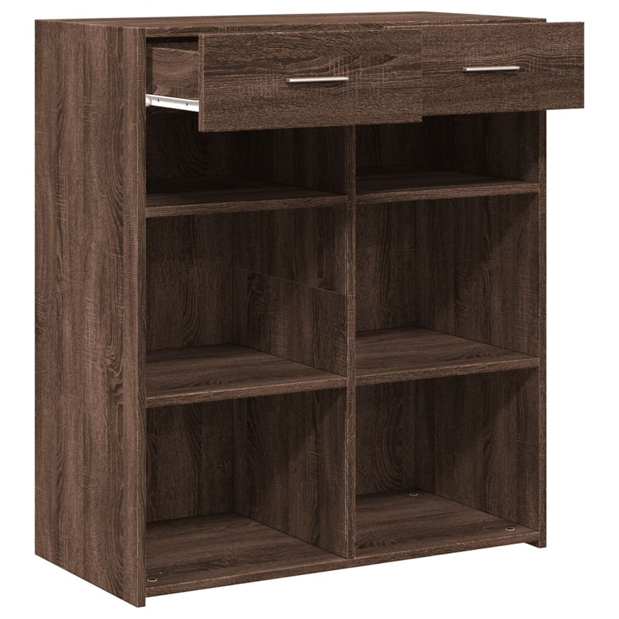 Dressoir 80x42,5x93 cm bewerkt hout bruin eikenkleur