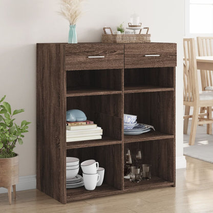 Dressoir 80x42,5x93 cm bewerkt hout bruin eikenkleur