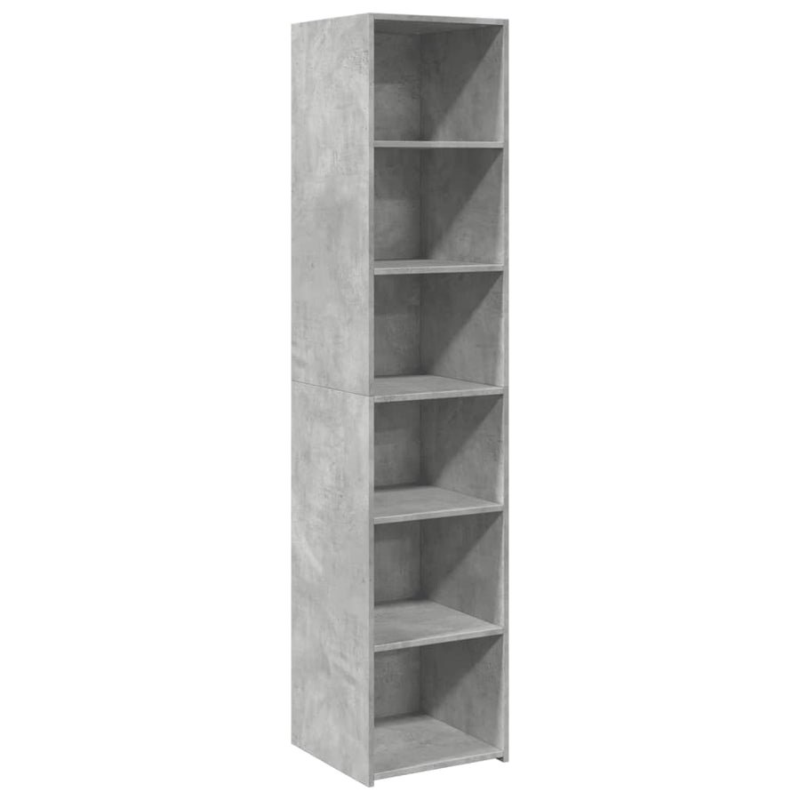 Hoge kast 40x41x185 cm bewerkt hout betongrijs