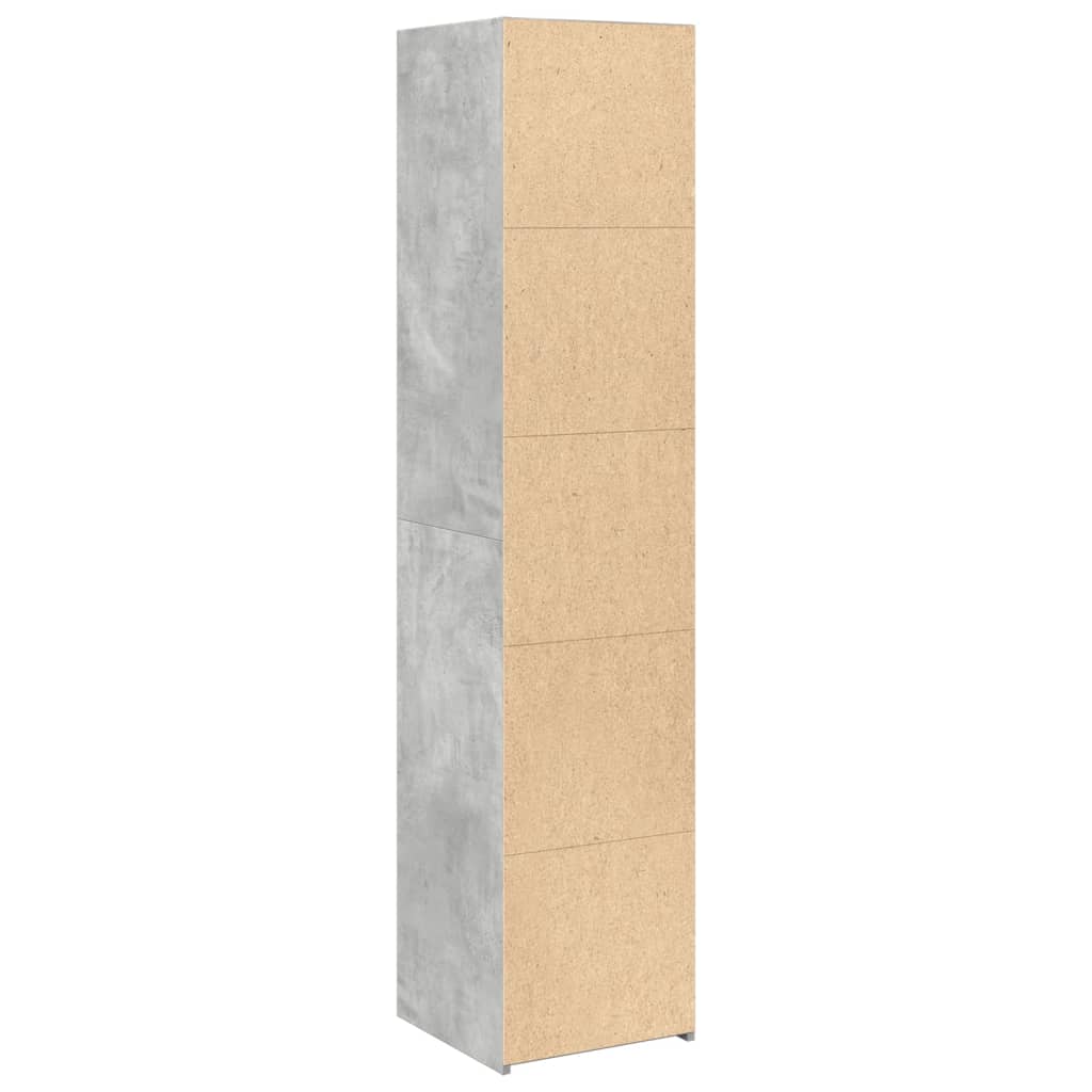 Hoge kast 40x41x185 cm bewerkt hout betongrijs