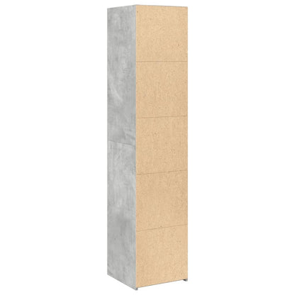 Hoge kast 40x41x185 cm bewerkt hout betongrijs