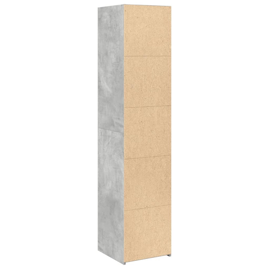 Hoge kast 40x41x185 cm bewerkt hout betongrijs