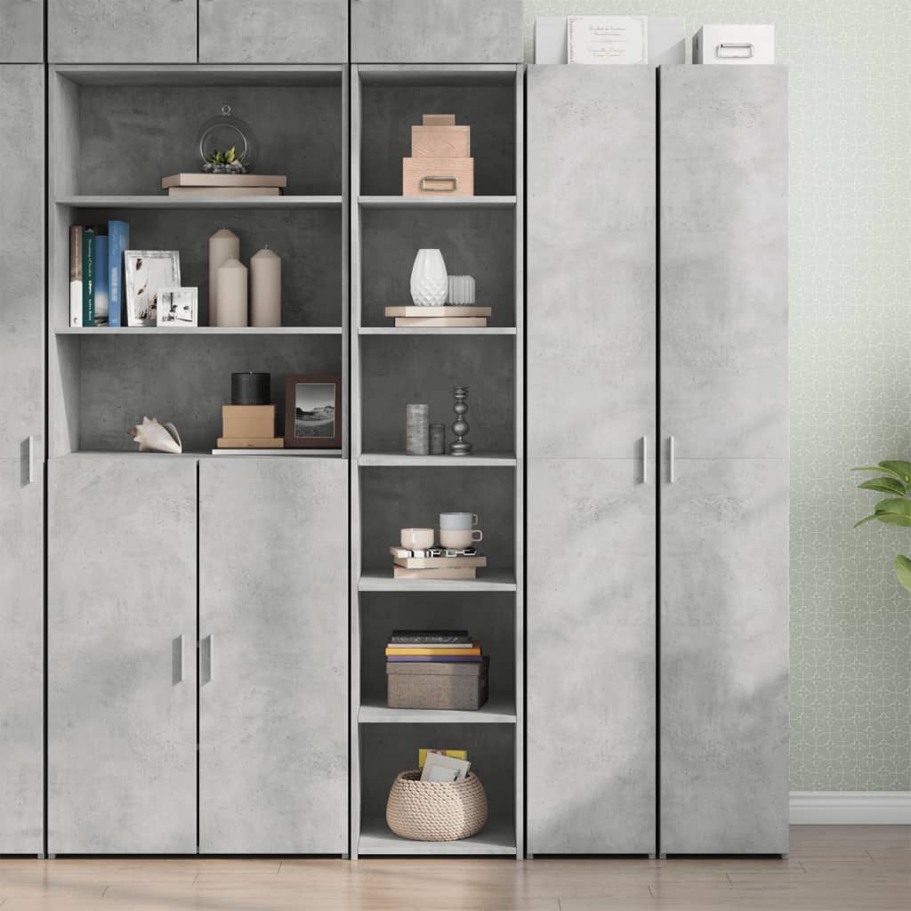 Hoge kast 40x41x185 cm bewerkt hout betongrijs